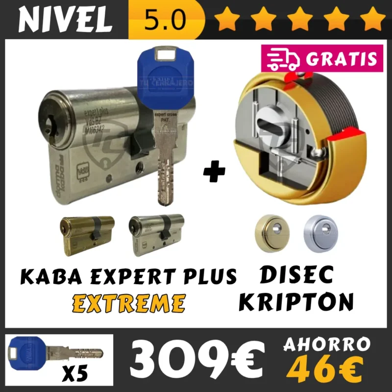 PACK BOMBIN KABA EXPERT PLUS EXTREME ESCUDO DISEC KRIPTON