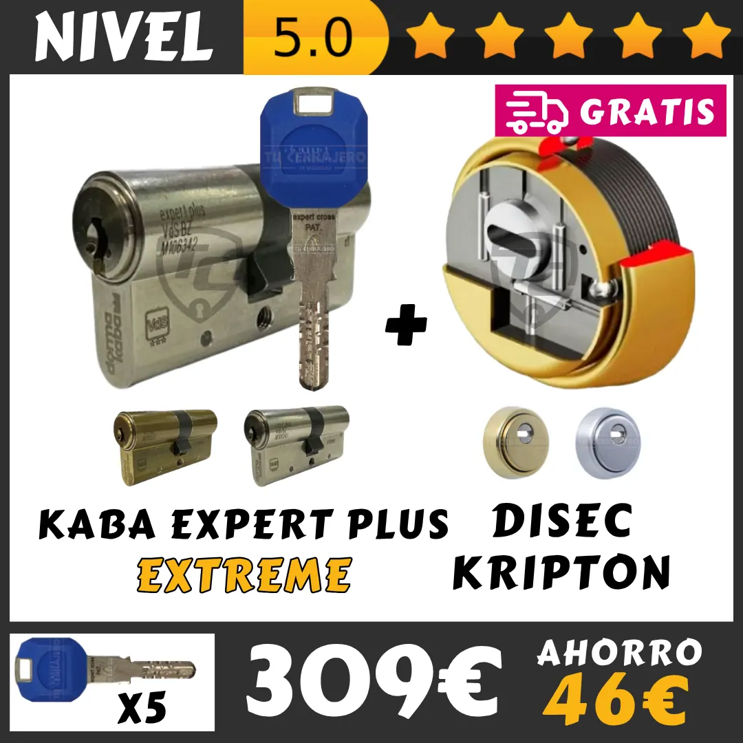PACK BOMBIN KABA EXPERT PLUS EXTREME ESCUDO DISEC KRIPTON
