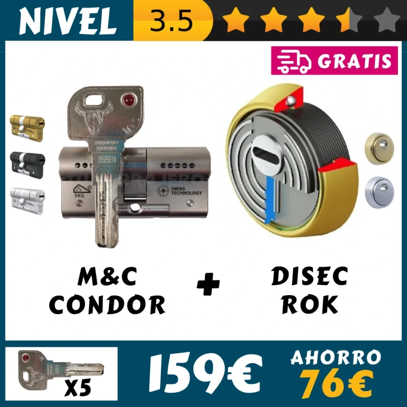 PACK ESCUDO DISEC ROK BOMBIN MC CONDOR
