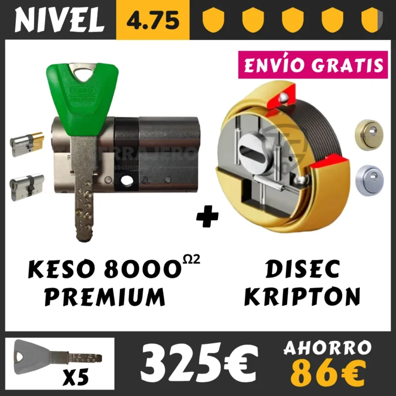PACK BOMBIN KESO 8000 PREMIUM CON ESCUDO DISEC KRIPTON 2026