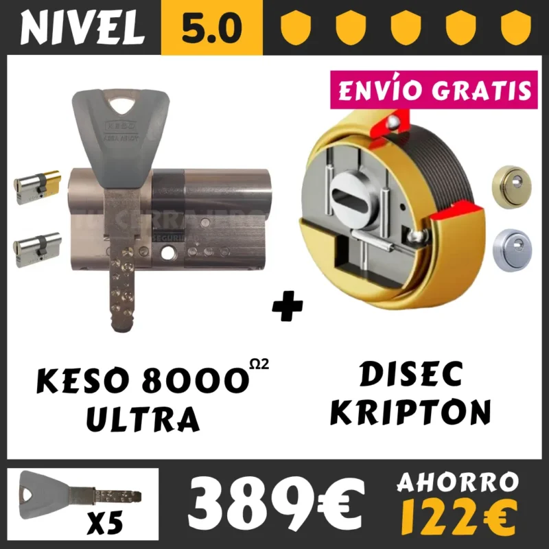 PACK KESO 8000 ULTRA CON ESCUDO DISEC KRIPTON 2026