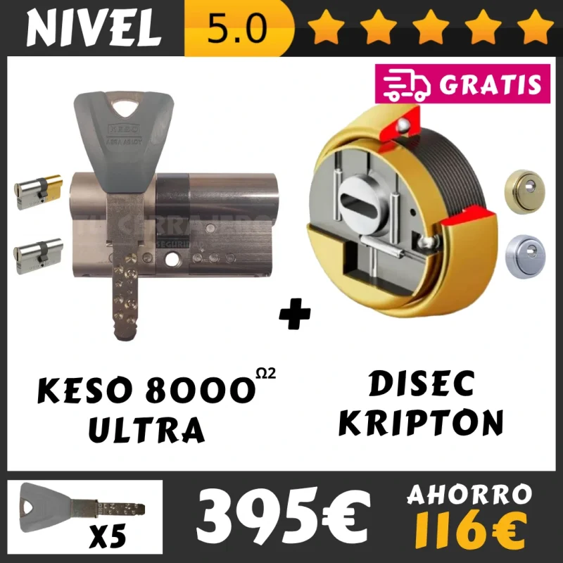 PACK SEGURIDAD BOMBIN KESO ULTRA ESCUDO DISEC KRIPTON