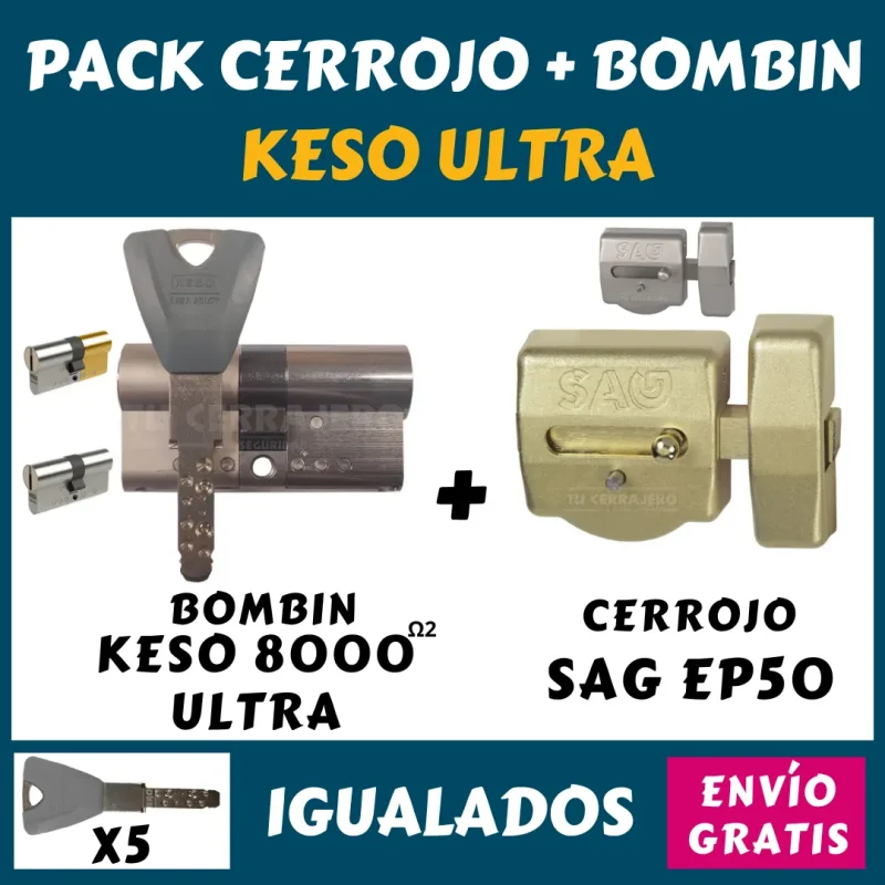 PACK CERROJO SAG EP50 + BOMBIN KESO 8000 ULTRA