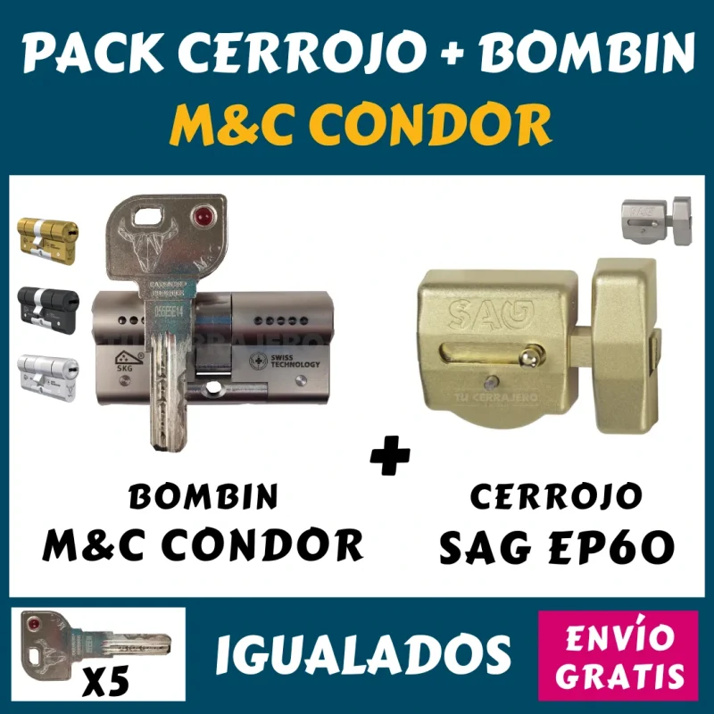 PACK CERROJO SAG EP60 + BOMBIN M&C CONDOR