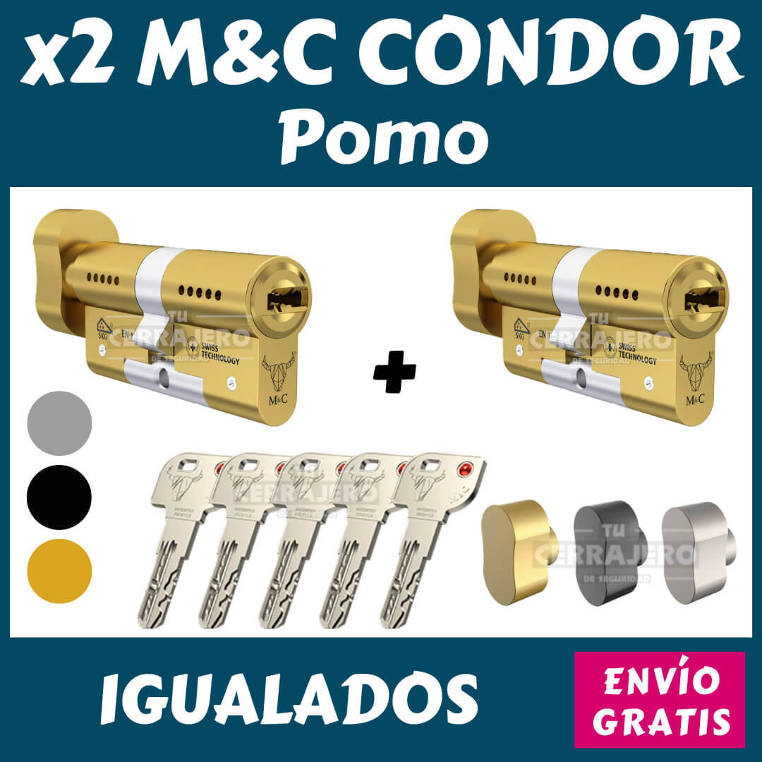 MC CONDOR 32+52 84mm CROMO DOBLE EMBRAGUE 5 LLAVES