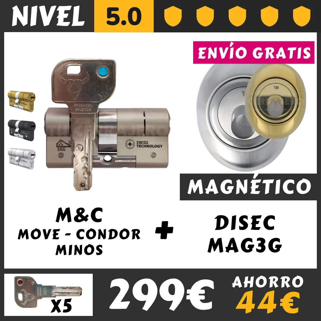 PACK BOMBIN CON ESCUDO DISEC MAG3G MAGNETICO KRIPTON 2026