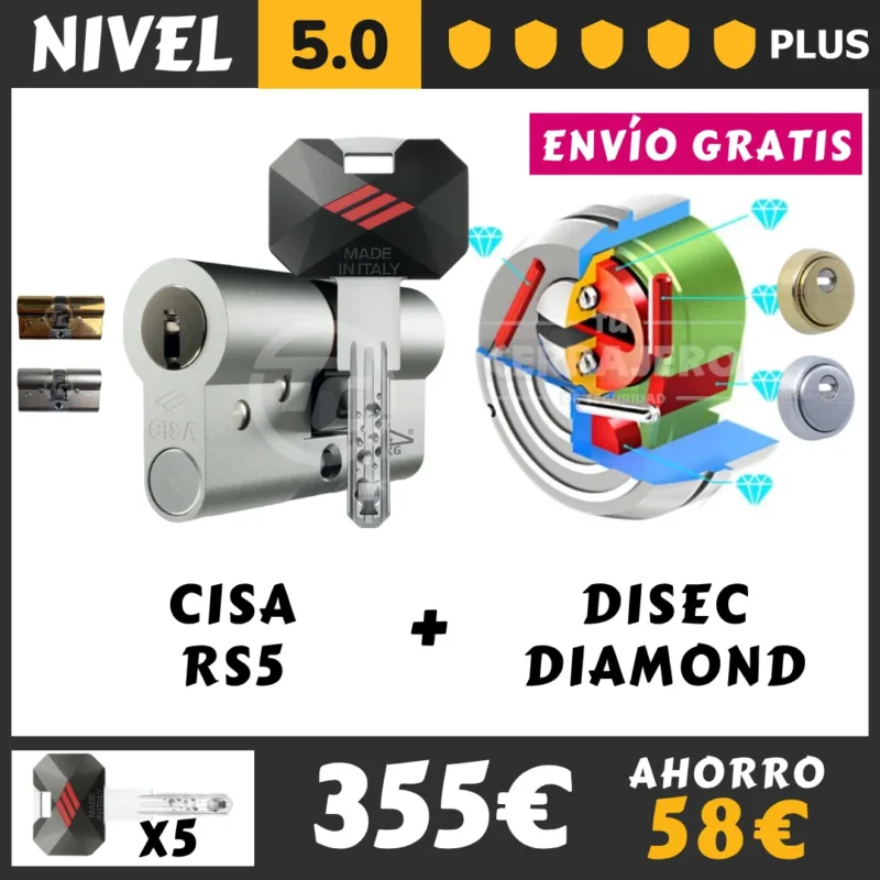 PACK BOMBIN CISA RS5 CON ESCUDO DISEC DIAMOND 2026