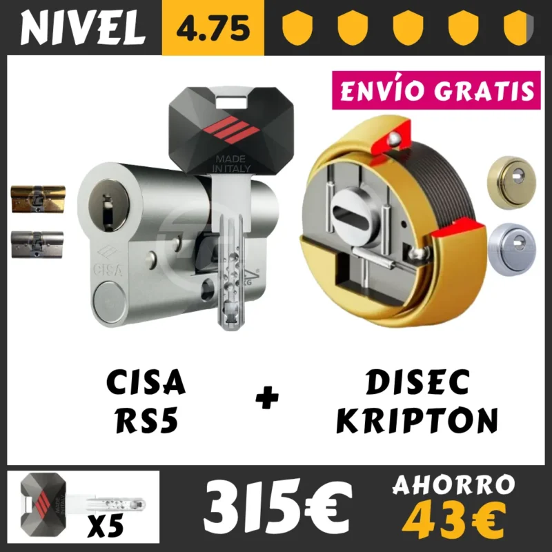PACK BOMBIN CISA RS5 CON ESCUDO DISEC KRIPTON 2026