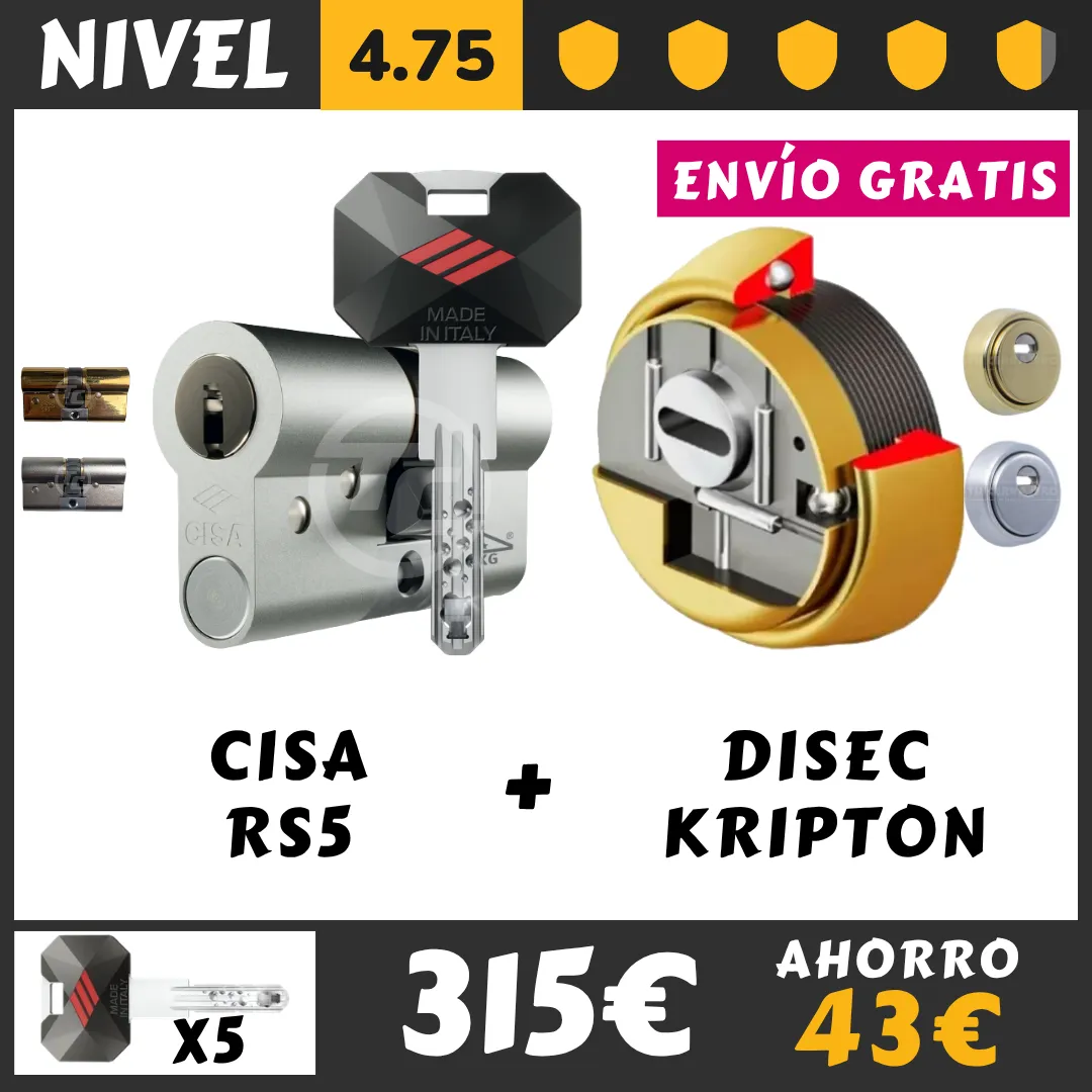 PACK BOMBIN CISA RS5 CON ESCUDO DISEC KRIPTON 2026