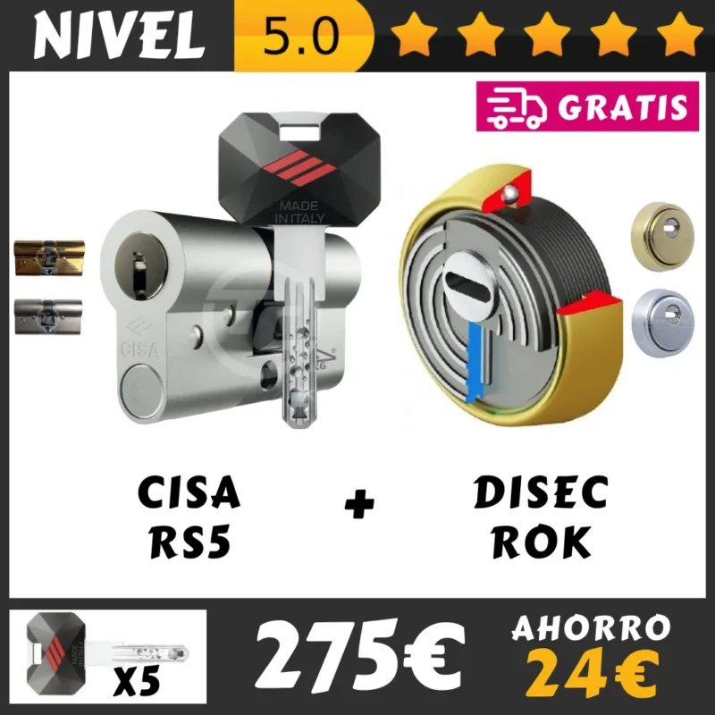 PACK SEGURIDAD BOMBIN CISA RS5 + ESCUDO DISEC ROK