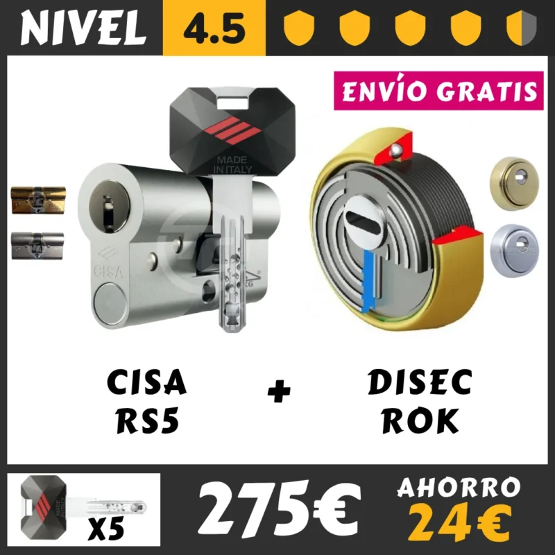 PACK DE SEGURIDAD BOMBIN CISA RS5 CON ESCUDO DISEC ROK 2026