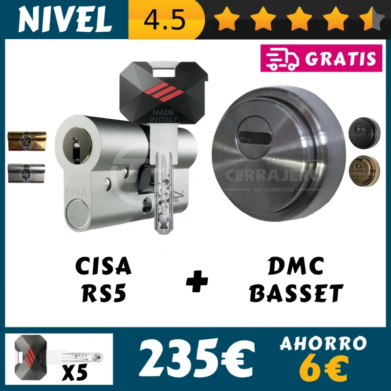 PACK SEGURIDAD BOMBIN CISA RS5 + ESCUDO DMC BASSET