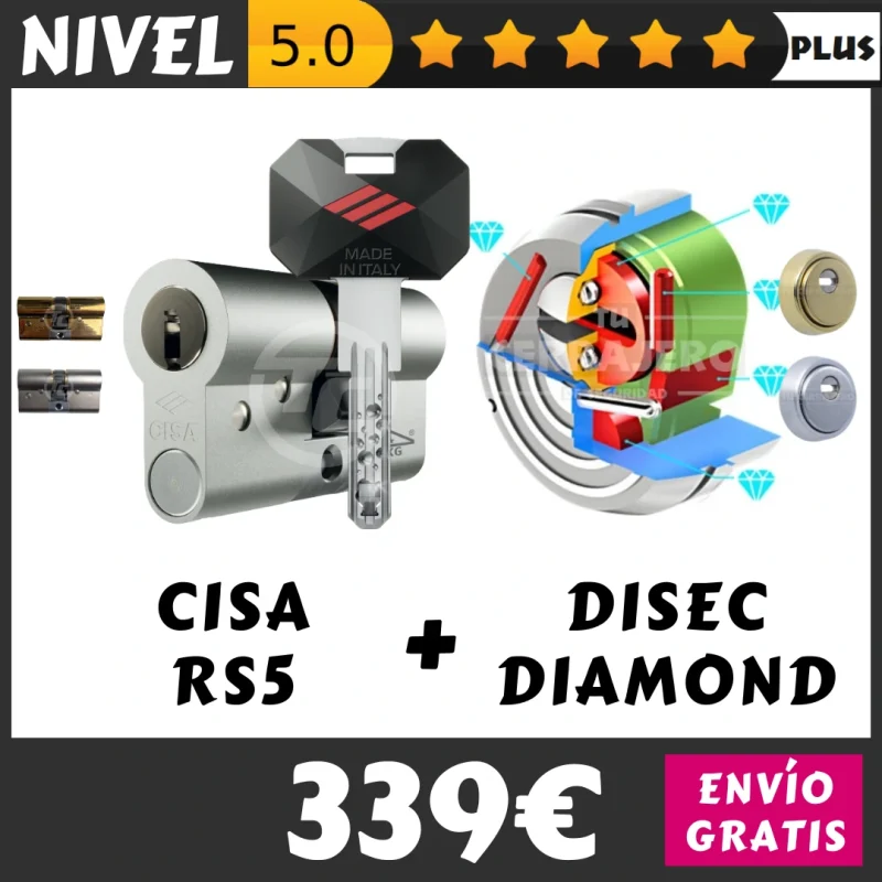 PACK SEGURIDAD BOMBIN CISA RS5 + ESCUDO DISEC DIAMOND