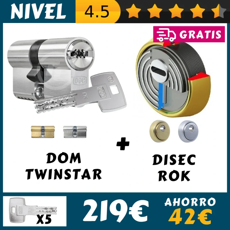 PACK SEGURIDAD DOM TWINSTAR + ESCUDO DISEC ROK