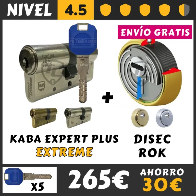 PACK de seguridad BOMBIN KABA EXPERT PLUS EXTREME con ESCUDO DISEC ROK 2026